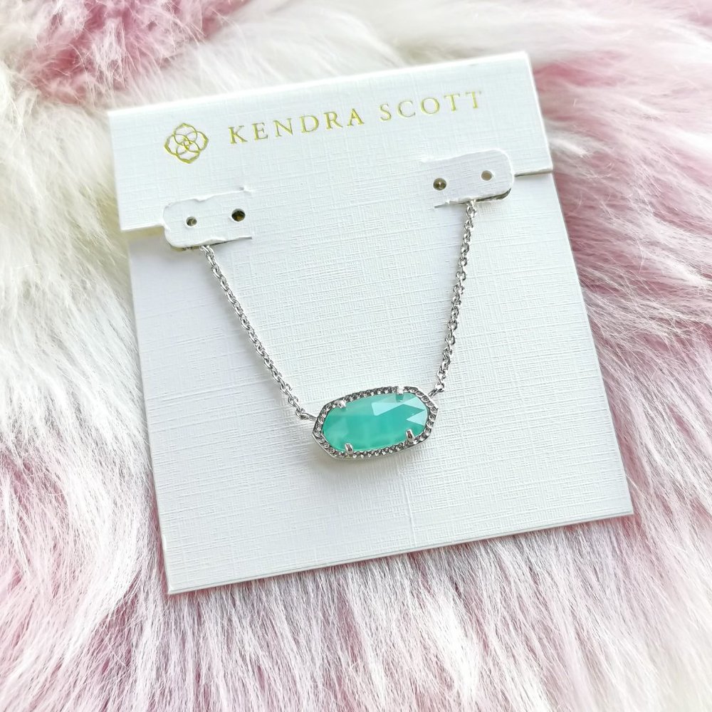 Silver Elisa Chalcedony Glass Pendant Necklace